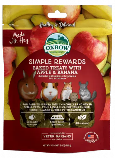 Oxbow Simple Rewards Baked Treats Apple Banana | GuineaPigDen.com